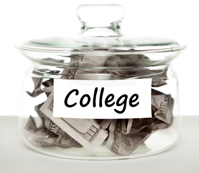 jar of money with college written on it