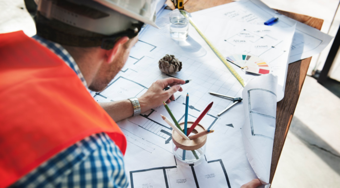 main designing architecture on graph table to color pencil medium